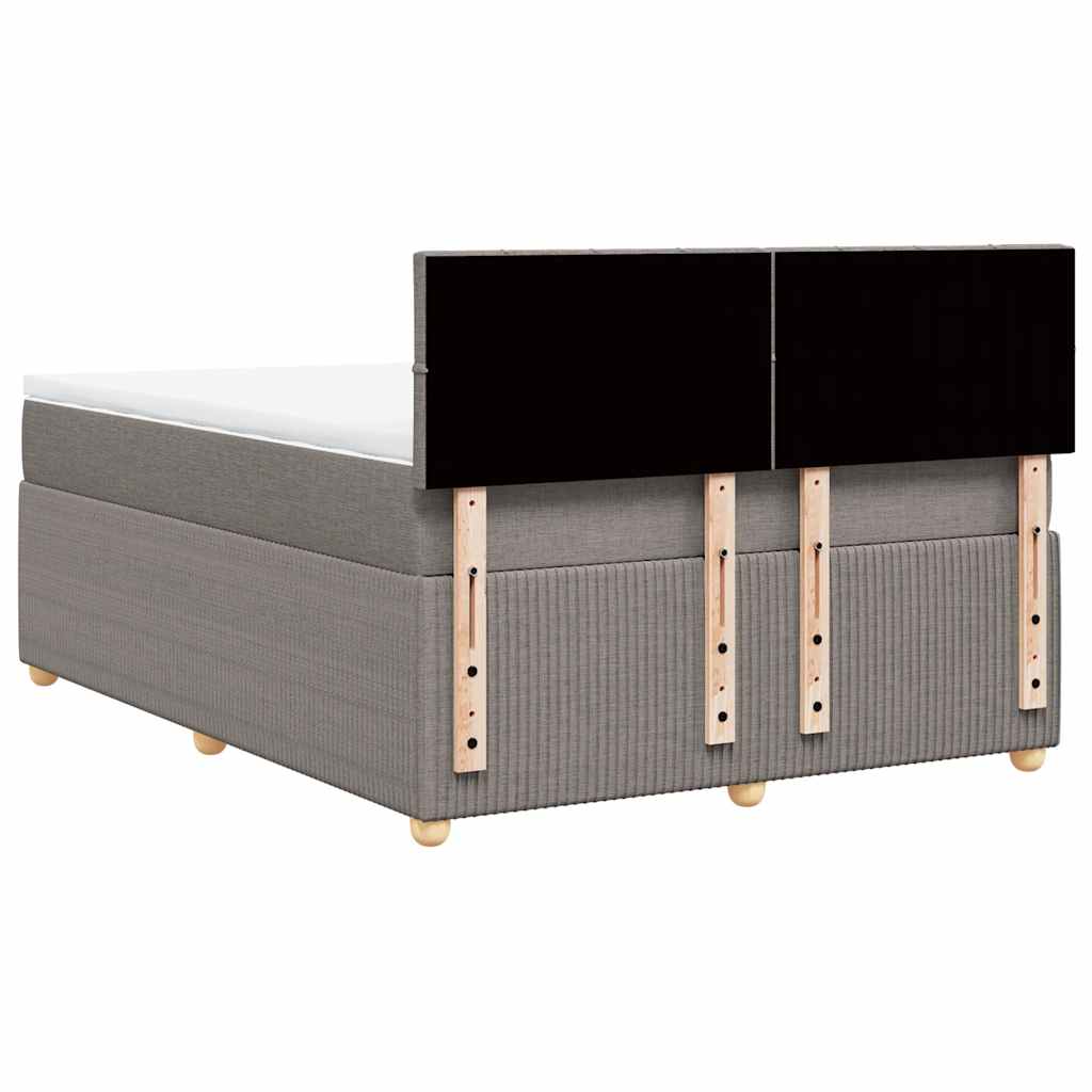 Κρεβάτι Boxspring με Στρώμα Taupe 160x200 εκ. Υφασμάτινο - Pakobazaar