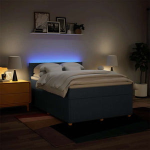 Κρεβάτι Boxspring με Στρώμα Μπλε 160x200 εκ. Υφασμάτινο - Pakobazaar
