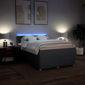 Κρεβάτι Boxspring με Στρώμα Σκούρο Γκρι 160x200 εκ Υφασμάτινο - Pakobazaar