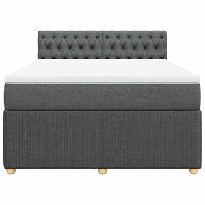 Κρεβάτι Boxspring με Στρώμα Σκούρο Γκρι 160x200 εκ Υφασμάτινο - Pakobazaar