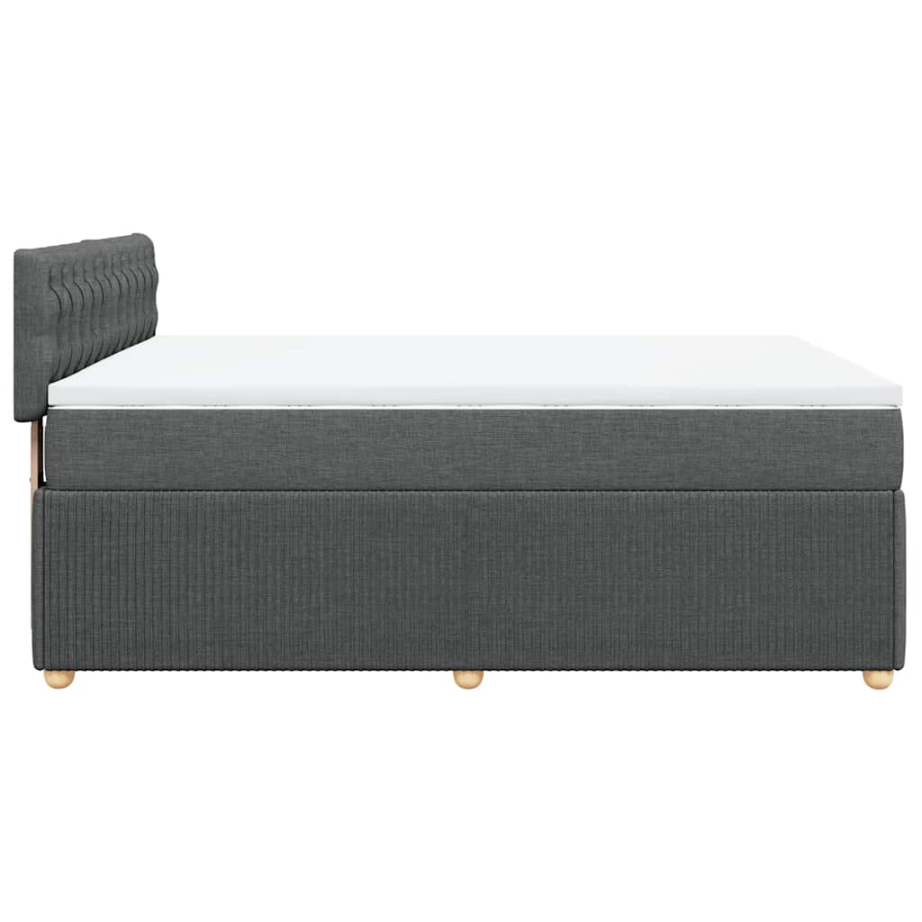 Κρεβάτι Boxspring με Στρώμα Σκούρο Γκρι 160x200 εκ Υφασμάτινο - Pakobazaar