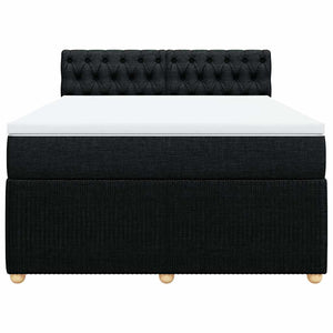 Κρεβάτι Boxspring με Στρώμα Μαύρο 160x200 εκ. Υφασμάτινο - Pakobazaar