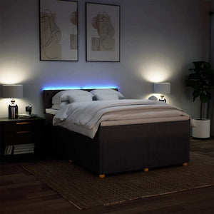 Κρεβάτι Boxspring με Στρώμα Σκούρο Καφέ 160x200 εκ Υφασμάτινο - Pakobazaar