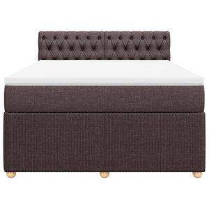 Κρεβάτι Boxspring με Στρώμα Σκούρο Καφέ 160x200 εκ Υφασμάτινο - Pakobazaar