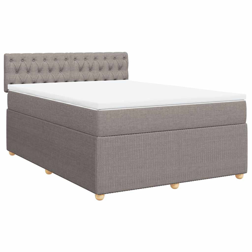 Κρεβάτι Boxspring με Στρώμα Taupe 160x200 εκ. Υφασμάτινο - Pakobazaar