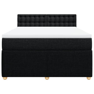 Κρεβάτι Boxspring με Στρώμα Μαύρο 160x200 εκ. Υφασμάτινο - Pakobazaar