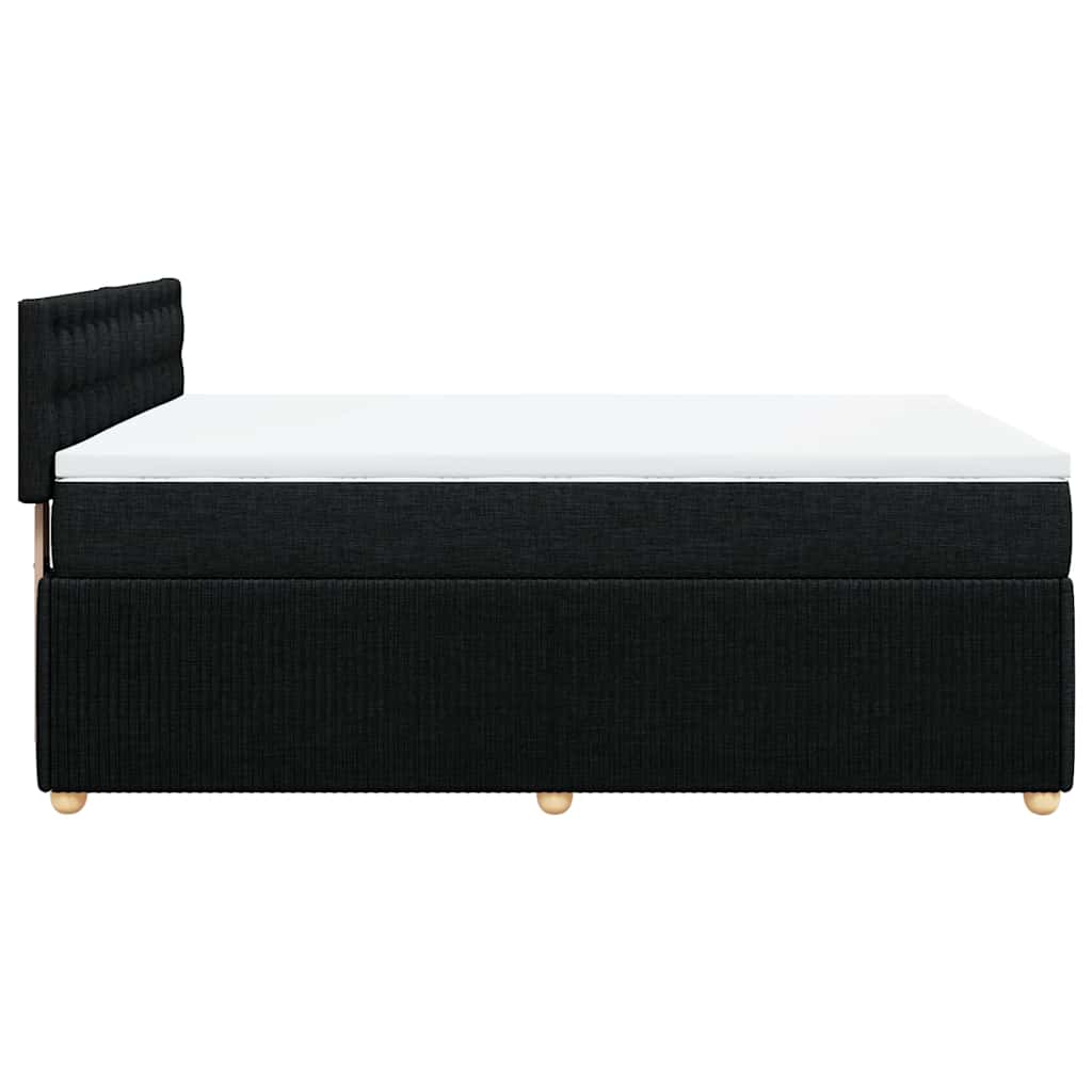 Κρεβάτι Boxspring με Στρώμα Μαύρο 160x200 εκ. Υφασμάτινο - Pakobazaar