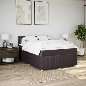 Κρεβάτι Boxspring με Στρώμα Σκούρο Καφέ 160x200 εκ Υφασμάτινο - Pakobazaar