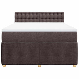 Κρεβάτι Boxspring με Στρώμα Σκούρο Καφέ 160x200 εκ Υφασμάτινο - Pakobazaar
