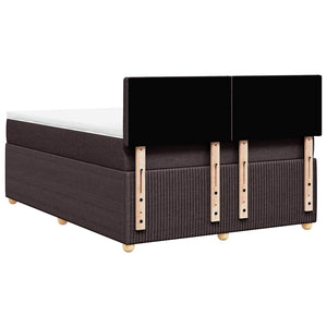 Κρεβάτι Boxspring με Στρώμα Σκούρο Καφέ 160x200 εκ Υφασμάτινο - Pakobazaar