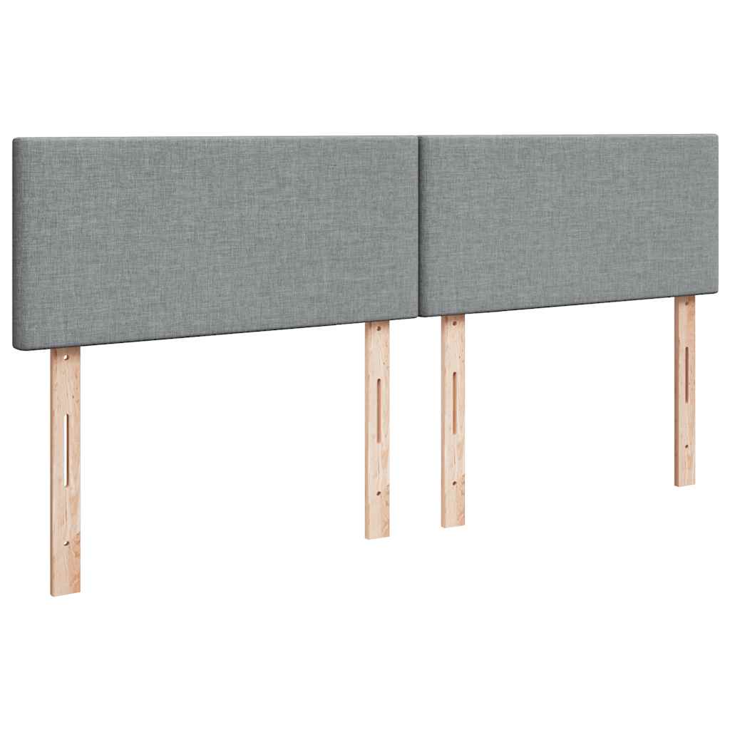Κρεβάτι Boxspring με Στρώμα Ανοιχτό Γκρι 180x200 εκ. Υφασμάτινο - Pakobazaar
