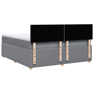 Κρεβάτι Boxspring με Στρώμα Ανοιχτό Γκρι 180x200 εκ. Υφασμάτινο - Pakobazaar