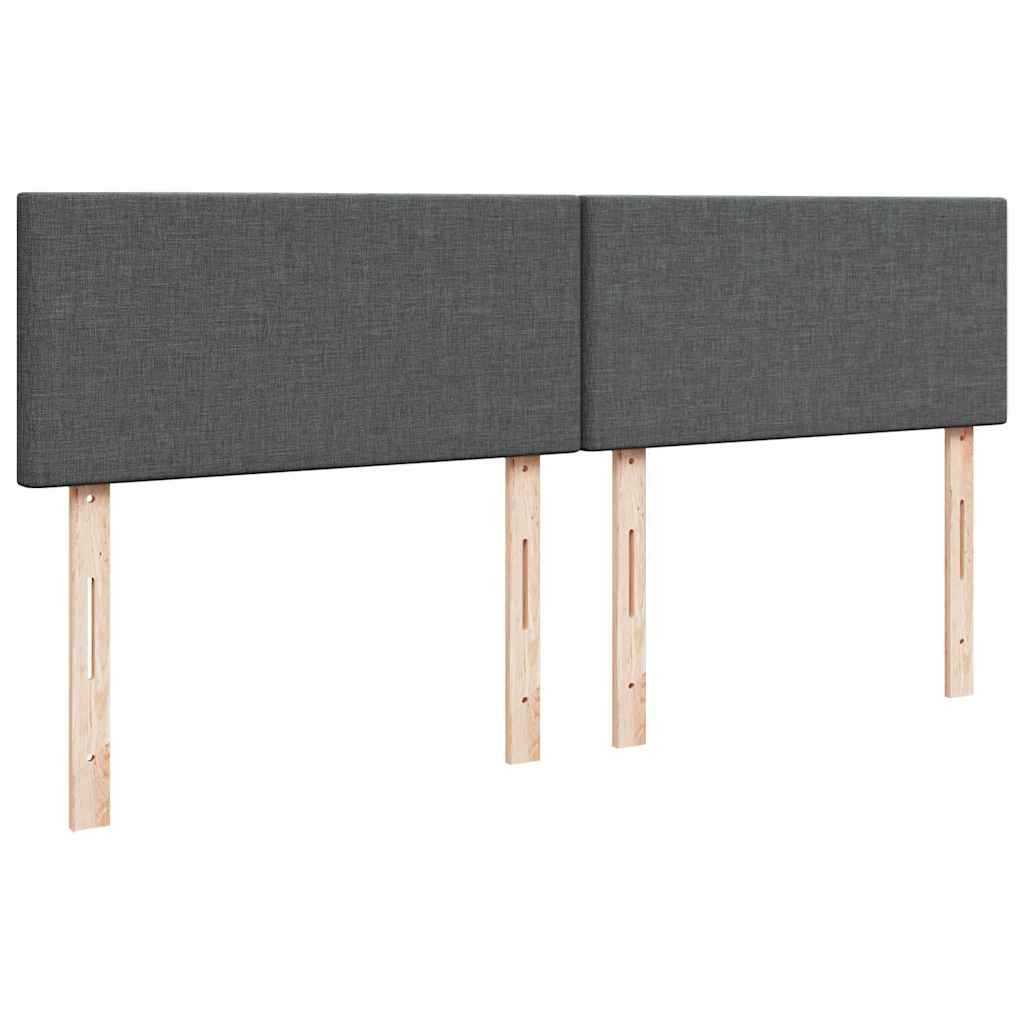 Κρεβάτι Boxspring με Στρώμα Σκούρο Γκρι 180x200 εκ Υφασμάτιν - Pakobazaar