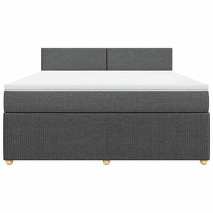 Κρεβάτι Boxspring με Στρώμα Σκούρο Γκρι 180x200 εκ Υφασμάτιν - Pakobazaar