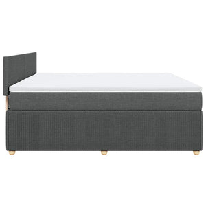 Κρεβάτι Boxspring με Στρώμα Σκούρο Γκρι 180x200 εκ Υφασμάτιν - Pakobazaar