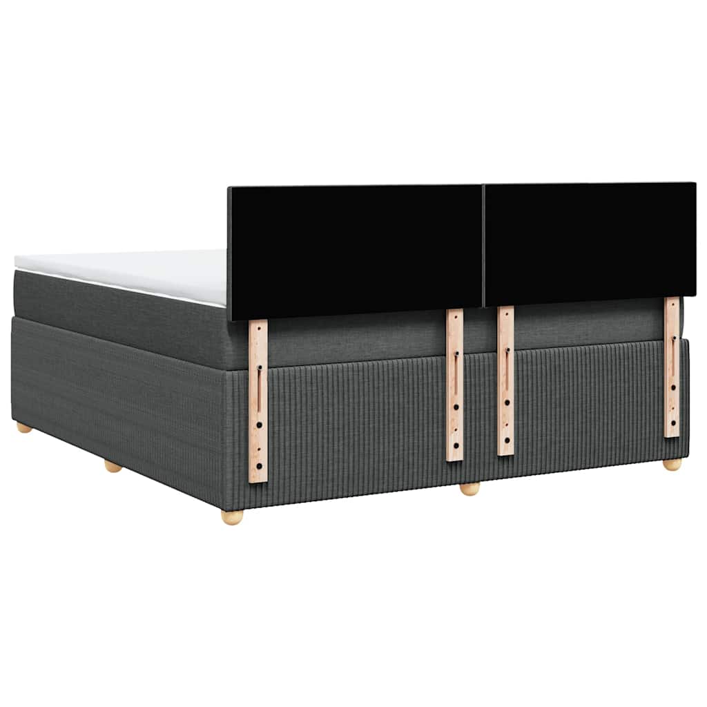 Κρεβάτι Boxspring με Στρώμα Σκούρο Γκρι 180x200 εκ Υφασμάτιν - Pakobazaar