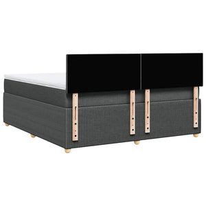 Κρεβάτι Boxspring με Στρώμα Σκούρο Γκρι 180x200 εκ Υφασμάτιν - Pakobazaar