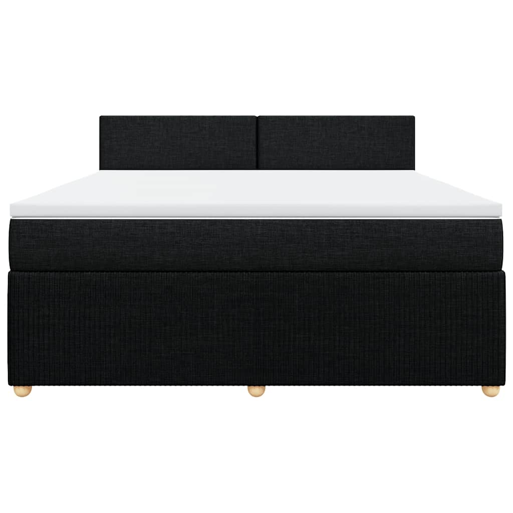 Κρεβάτι Boxspring με Στρώμα Μαύρο 180x200 εκ. Υφασμάτινο - Pakobazaar