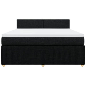 Κρεβάτι Boxspring με Στρώμα Μαύρο 180x200 εκ. Υφασμάτινο - Pakobazaar