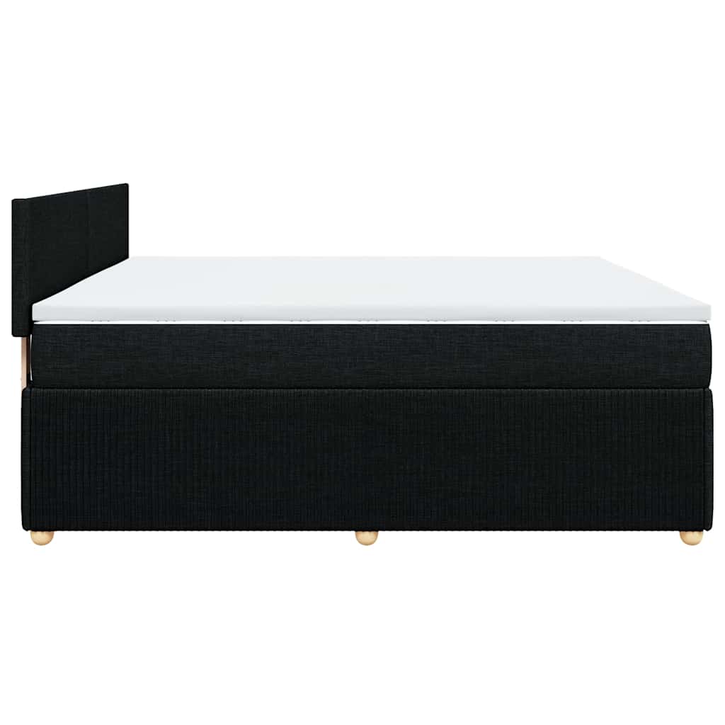 Κρεβάτι Boxspring με Στρώμα Μαύρο 180x200 εκ. Υφασμάτινο - Pakobazaar