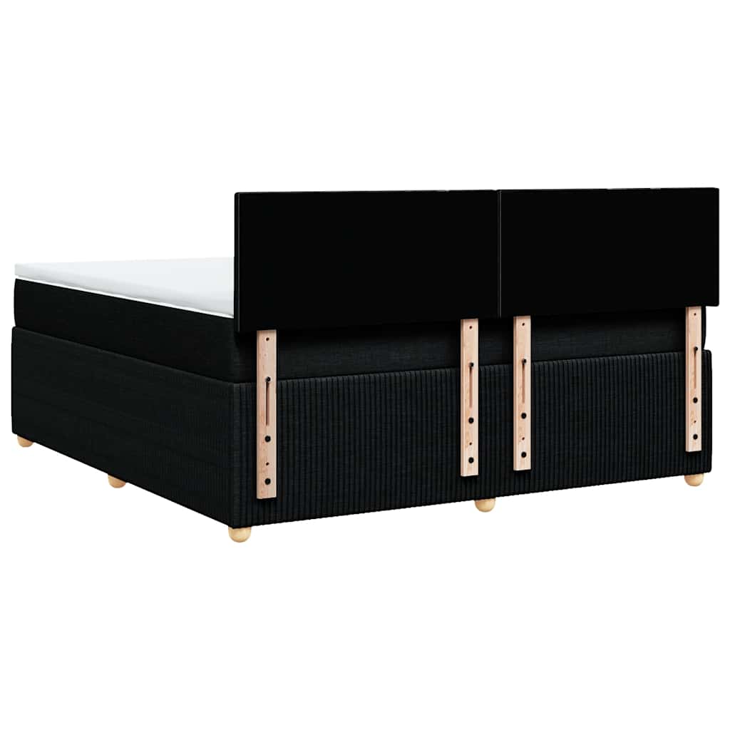 Κρεβάτι Boxspring με Στρώμα Μαύρο 180x200 εκ. Υφασμάτινο - Pakobazaar