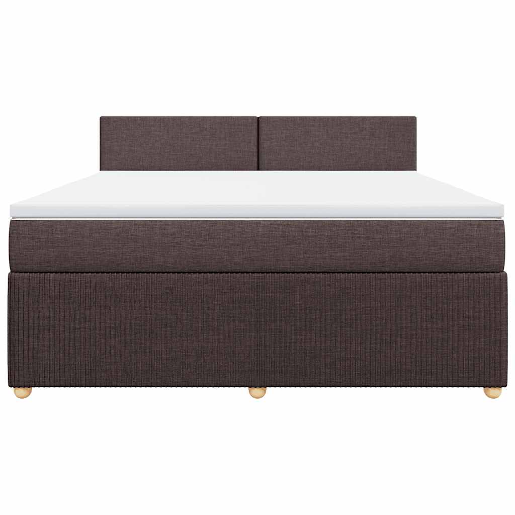 Κρεβάτι Boxspring με Στρώμα Σκούρο Καφέ 180x200 εκ Υφασμάτινο - Pakobazaar
