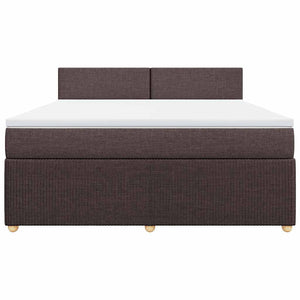 Κρεβάτι Boxspring με Στρώμα Σκούρο Καφέ 180x200 εκ Υφασμάτινο - Pakobazaar
