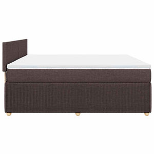 Κρεβάτι Boxspring με Στρώμα Σκούρο Καφέ 180x200 εκ Υφασμάτινο - Pakobazaar