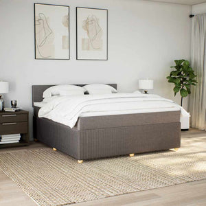 Κρεβάτι Boxspring με Στρώμα Taupe 180x200 εκ. Υφασμάτινο - Pakobazaar