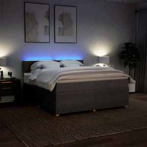 Κρεβάτι Boxspring με Στρώμα Taupe 180x200 εκ. Υφασμάτινο - Pakobazaar