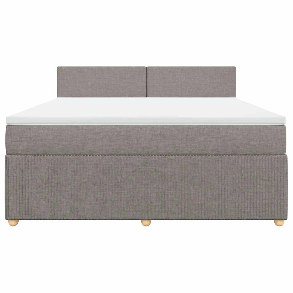 Κρεβάτι Boxspring με Στρώμα Taupe 180x200 εκ. Υφασμάτινο - Pakobazaar
