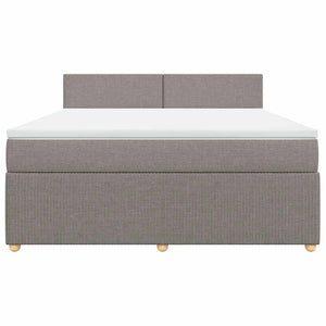 Κρεβάτι Boxspring με Στρώμα Taupe 180x200 εκ. Υφασμάτινο - Pakobazaar