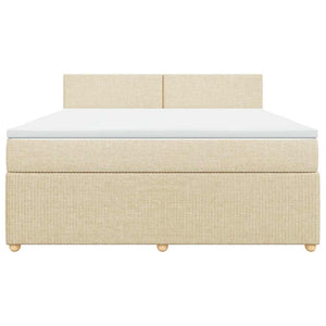 Κρεβάτι Boxspring με Στρώμα Κρεμ 180x200 εκ. Υφασμάτινο