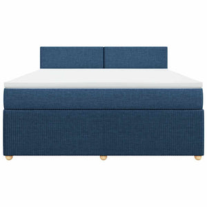 Κρεβάτι Boxspring με Στρώμα Μπλε 180x200 εκ. Υφασμάτινο - Pakobazaar