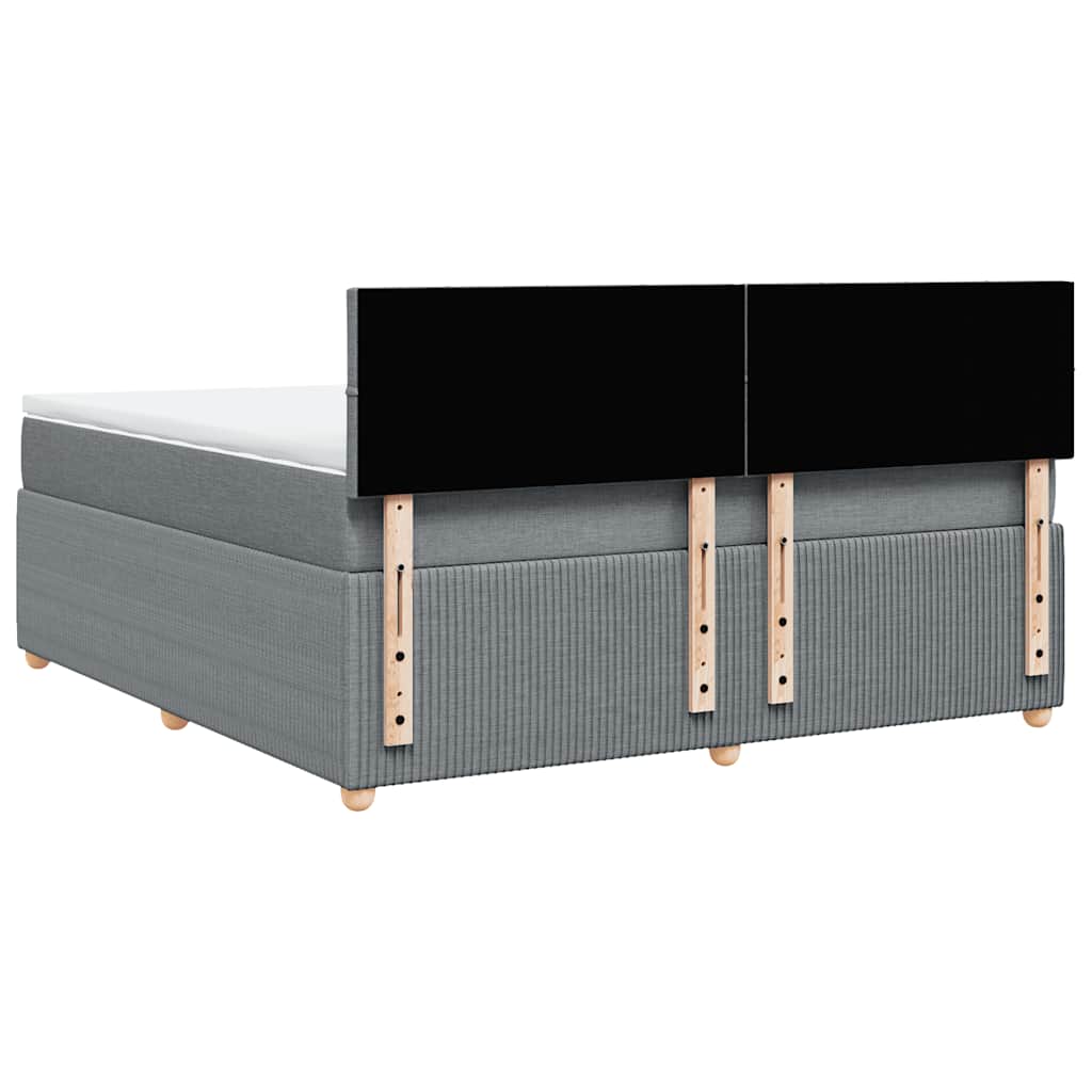 Κρεβάτι Boxspring με Στρώμα Ανοιχτό Γκρι 180x200 εκ. Υφασμάτινο - Pakobazaar