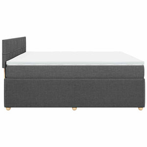 Κρεβάτι Boxspring με Στρώμα Σκούρο Γκρι 180x200 εκ Υφασμάτιν - Pakobazaar