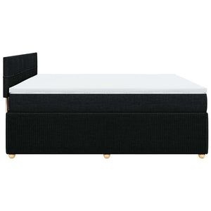 Κρεβάτι Boxspring με Στρώμα Μαύρο 180x200 εκ. Υφασμάτινο - Pakobazaar
