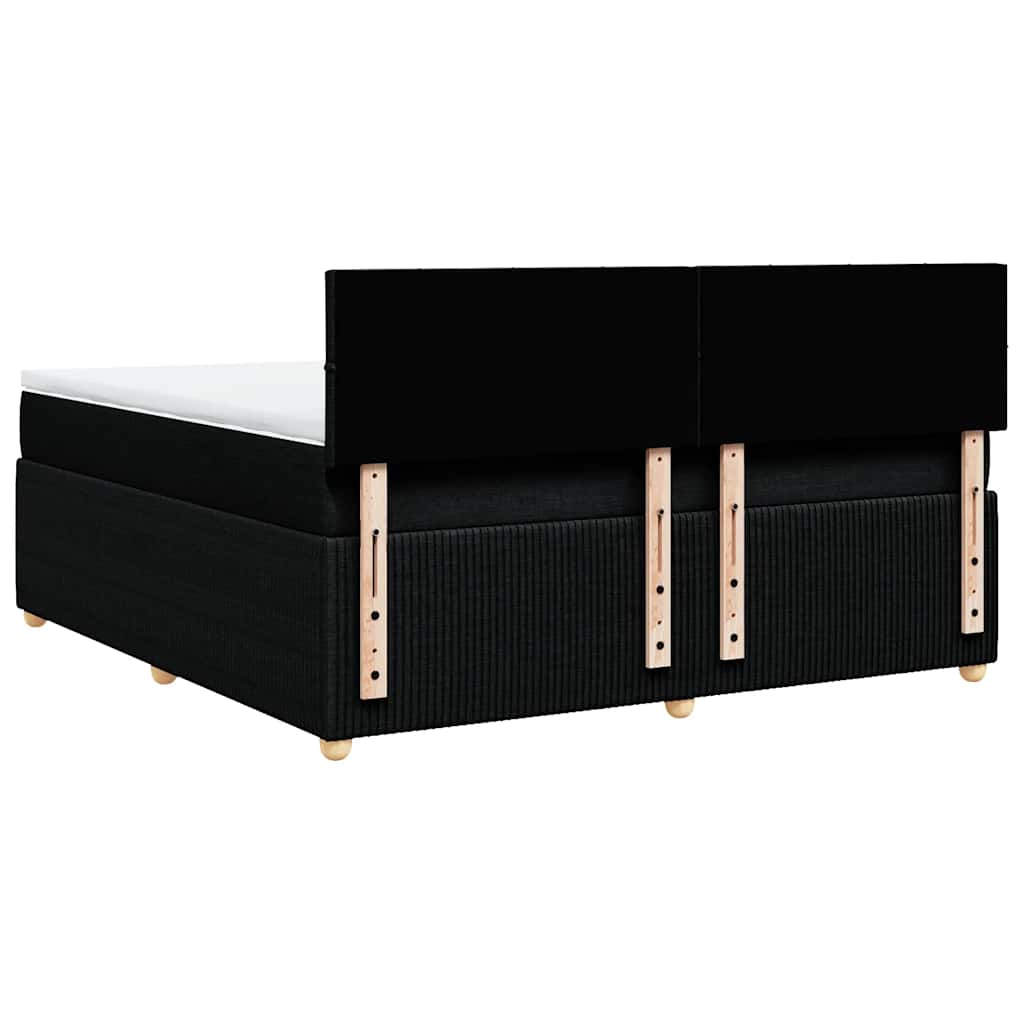 Κρεβάτι Boxspring με Στρώμα Μαύρο 180x200 εκ. Υφασμάτινο - Pakobazaar