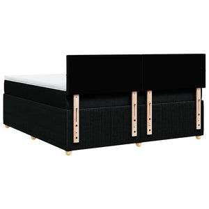 Κρεβάτι Boxspring με Στρώμα Μαύρο 180x200 εκ. Υφασμάτινο - Pakobazaar