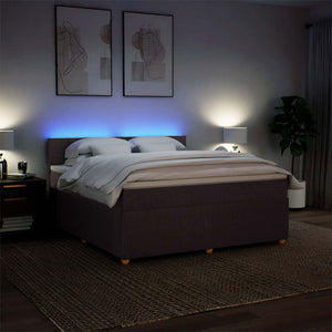 Κρεβάτι Boxspring με Στρώμα Σκούρο Καφέ 180x200 εκ Υφασμάτινο - Pakobazaar
