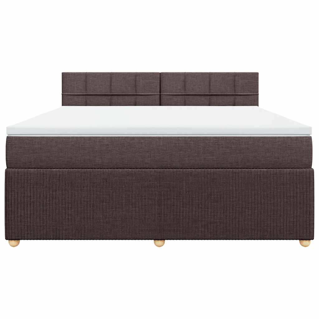 Κρεβάτι Boxspring με Στρώμα Σκούρο Καφέ 180x200 εκ Υφασμάτινο - Pakobazaar