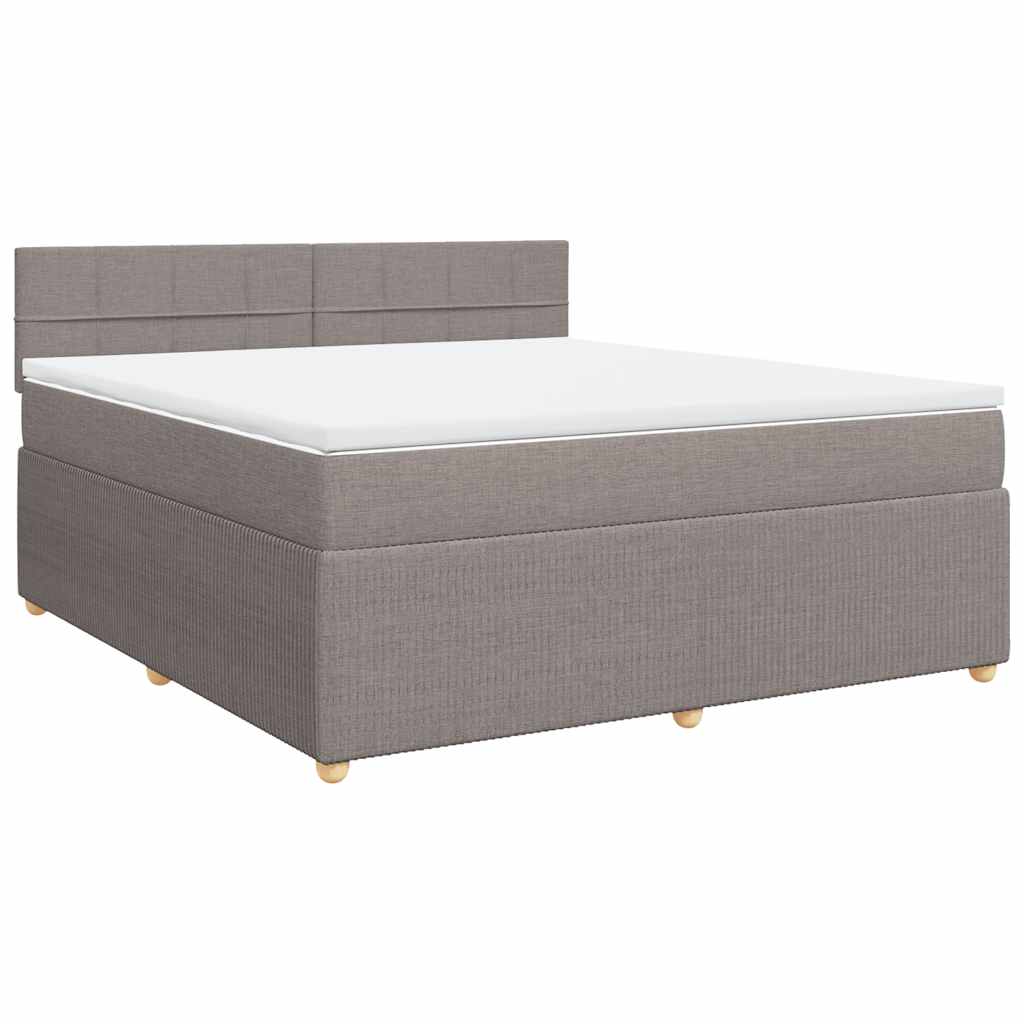 Κρεβάτι Boxspring με Στρώμα Taupe 180x200 εκ. Υφασμάτινο - Pakobazaar