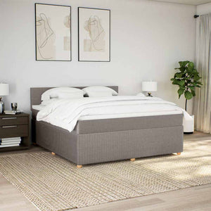 Κρεβάτι Boxspring με Στρώμα Taupe 180x200 εκ. Υφασμάτινο - Pakobazaar