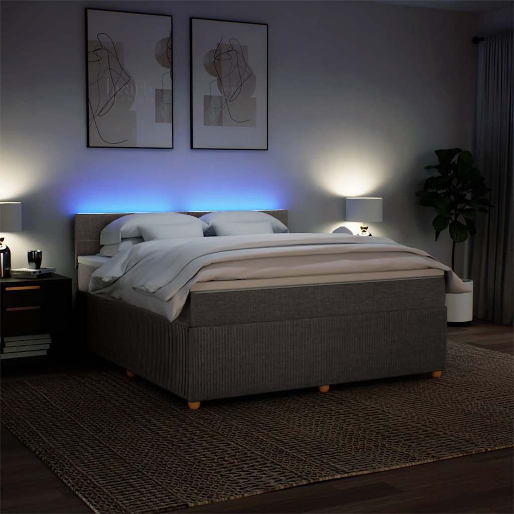 Κρεβάτι Boxspring με Στρώμα Taupe 180x200 εκ. Υφασμάτινο - Pakobazaar