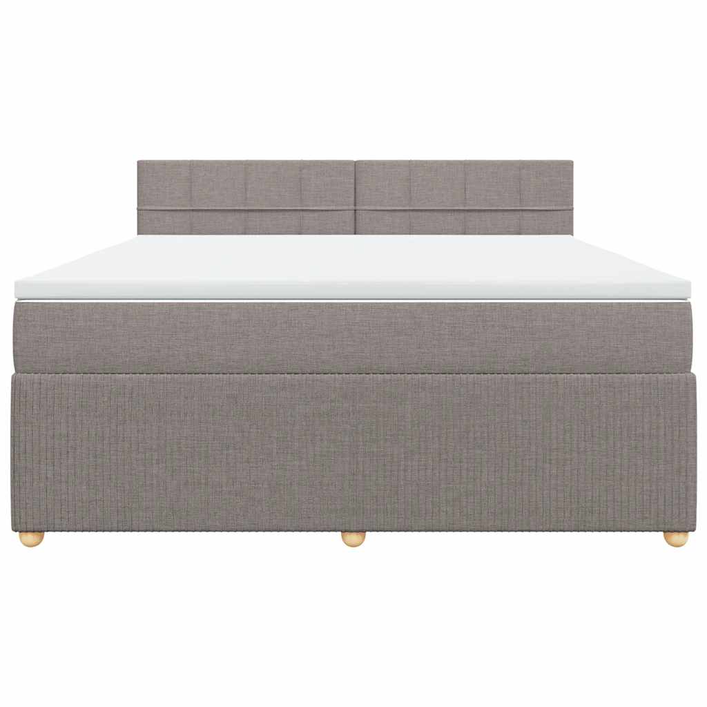 Κρεβάτι Boxspring με Στρώμα Taupe 180x200 εκ. Υφασμάτινο - Pakobazaar