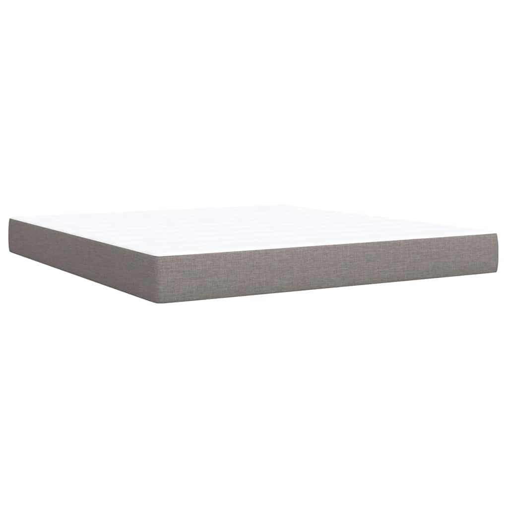 Κρεβάτι Boxspring με Στρώμα Taupe 180x200 εκ. Υφασμάτινο - Pakobazaar