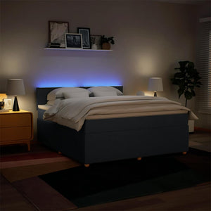 Κρεβάτι Boxspring με Στρώμα Μπλε 180x200 εκ. Υφασμάτινο - Pakobazaar