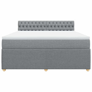 Κρεβάτι Boxspring με Στρώμα Ανοιχτό Γκρι 180x200 εκ. Υφασμάτινο - Pakobazaar