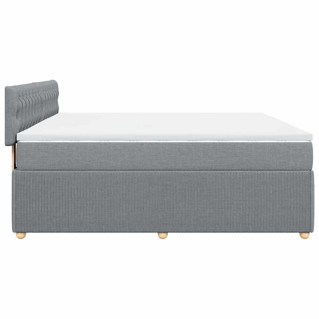 Κρεβάτι Boxspring με Στρώμα Ανοιχτό Γκρι 180x200 εκ. Υφασμάτινο - Pakobazaar