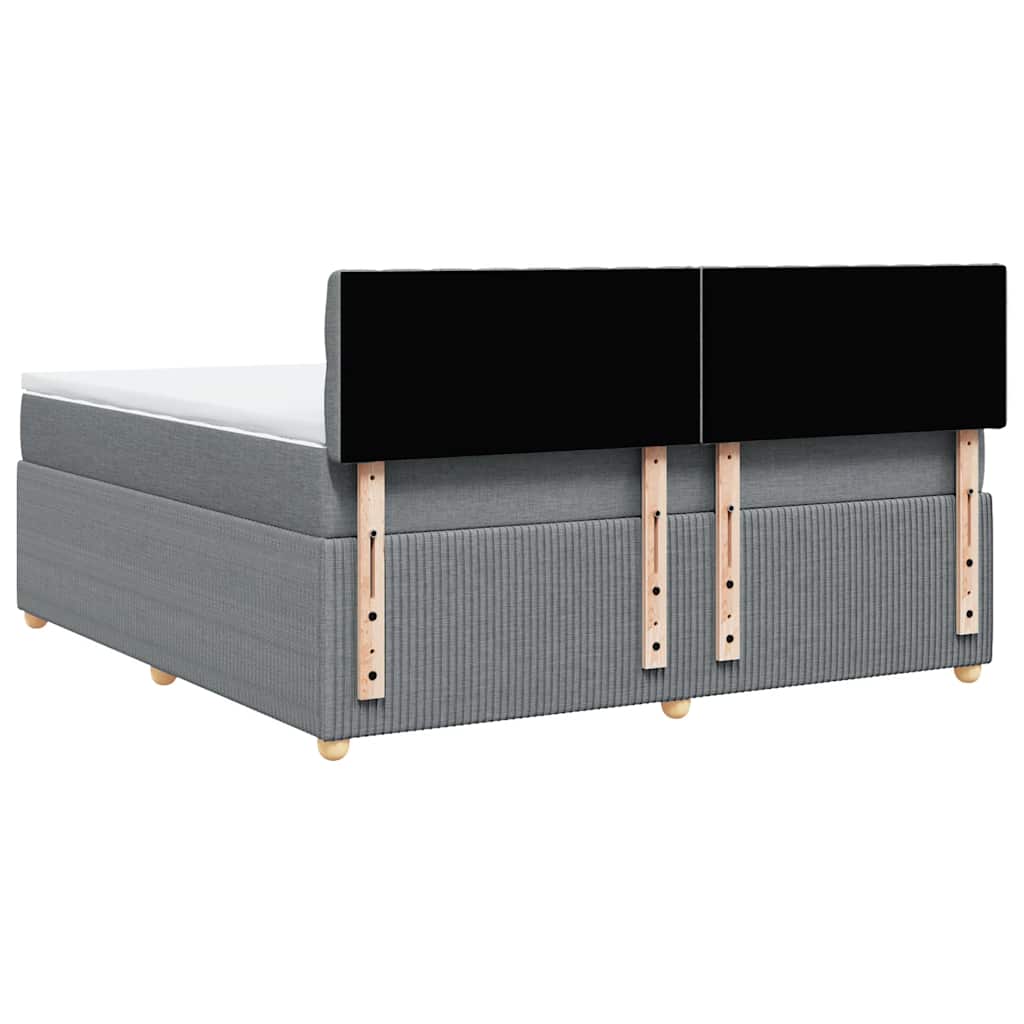 Κρεβάτι Boxspring με Στρώμα Ανοιχτό Γκρι 180x200 εκ. Υφασμάτινο - Pakobazaar